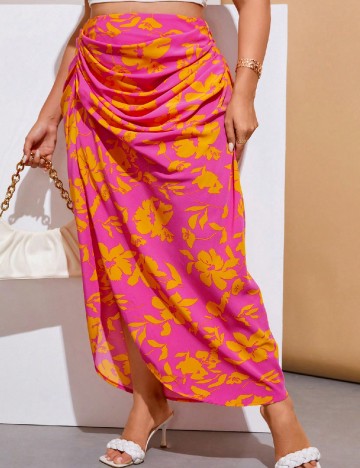 Fusta SHEIN CURVE, roz