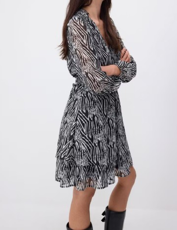 Rochie scurta Reserved, negru/alb