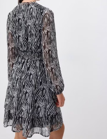 Rochie scurta Reserved, negru/alb
