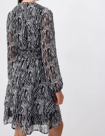 Rochie scurta Reserved, negru/alb