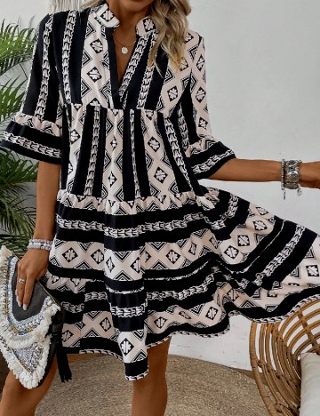 Rochie scurta SHEIN, alb/negru