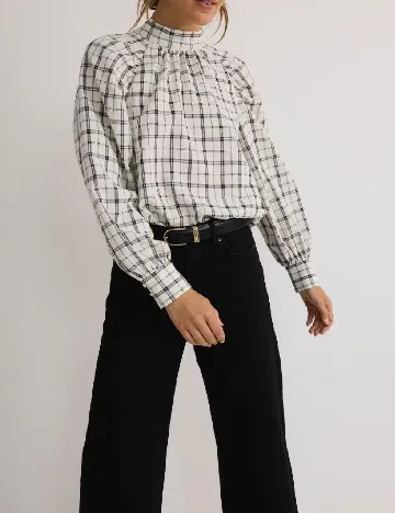 Bluza Reserved, alb/bleumarin
