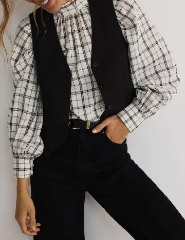 Bluza Reserved, alb/bleumarin