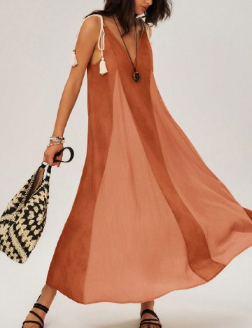 Rochie lunga SHEIN, caramiziu