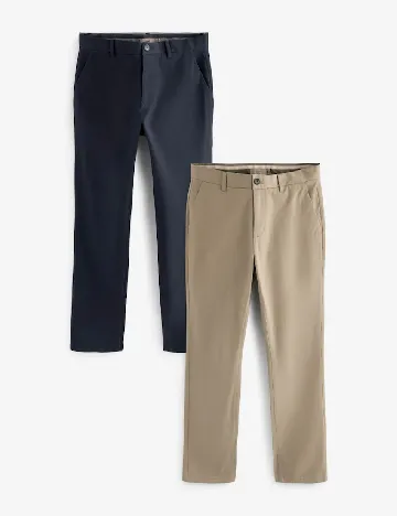 Set pantaloni 2 perechi Topman, albastru/crem