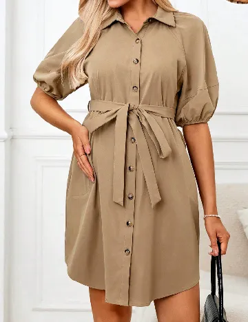 Rochie scurta SHEIN Maternity, maro