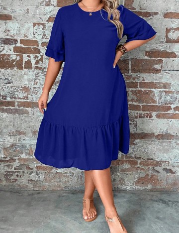 Rochie medie SHEIN CURVE, albastru