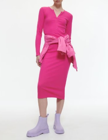 Rochie medie Reserved, roz