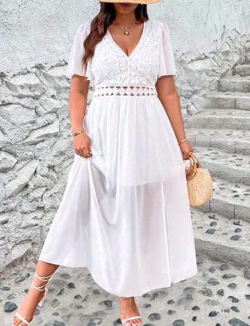 Rochie lunga SHEIN CURVE, alb