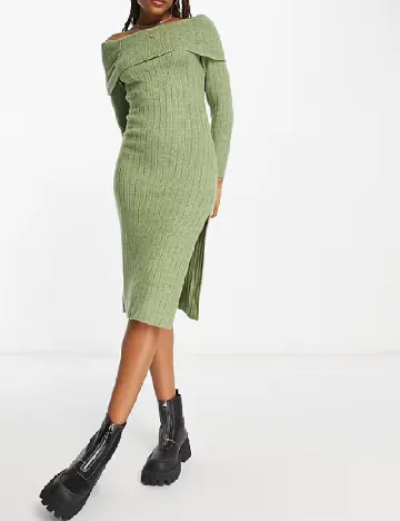 Rochie medie Miss Selfridge, verde Verde