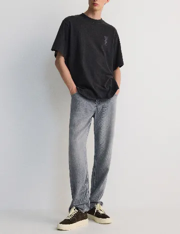 Tricou Oversize Reserved, gri inchis