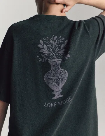 Tricou Oversize Reserved, gri inchis