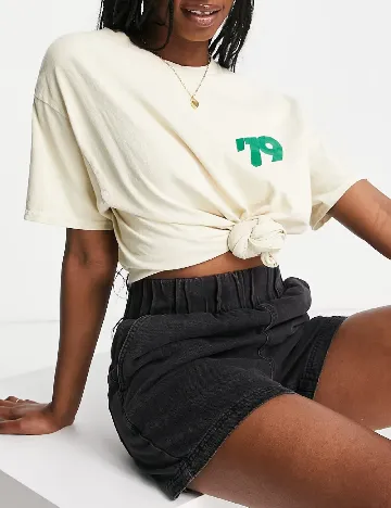 Tricou Oversize Top Shop, crem