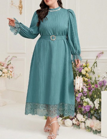 Rochie lunga SHEIN CURVE, turcoaz