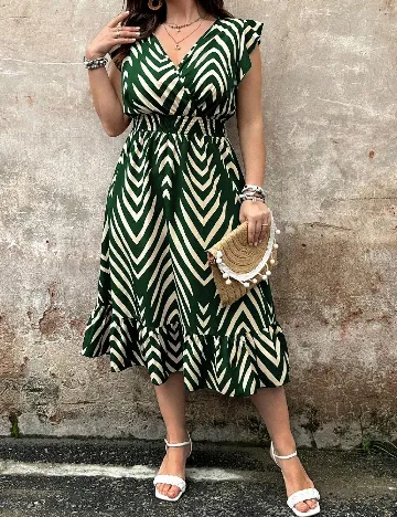 Rochie medie SHEIN CURVE, verde