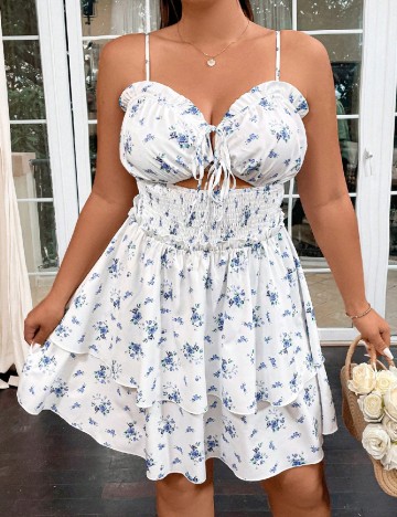 Rochie scurta SHEIN CURVE, alb