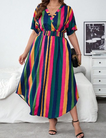 Rochie lunga SHEIN CURVE, mix culori
