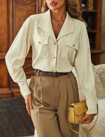 Camasa Oversize SHEIN, crem