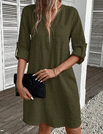 Rochie scurta SHEIN, verde inchis