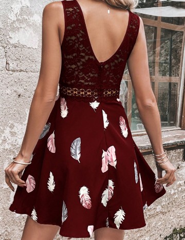 Rochie scurta Emery Rose, visiniu