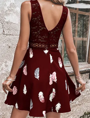 Rochie scurta Emery Rose, visiniu