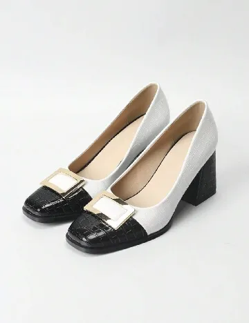 Pantofi SHEIN, alb/negru