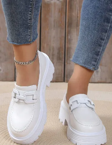 Mocasini SHEIN, alb