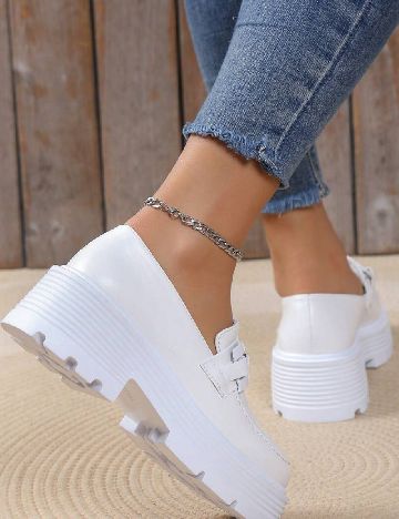 Mocasini SHEIN, alb