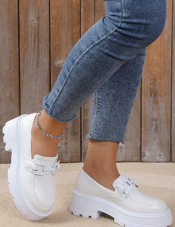 Mocasini SHEIN, alb
