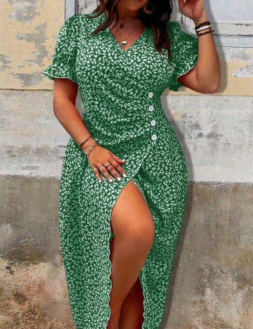 Rochie lunga SHEIN CURVE, verde