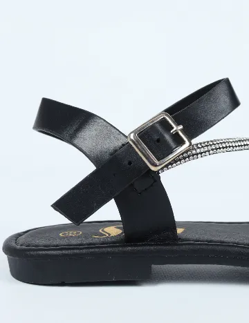 Sandale SHEIN, negru/argintiu Negru