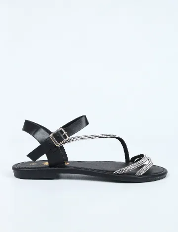 Sandale SHEIN, negru/argintiu Negru