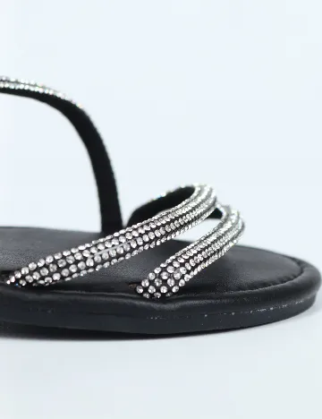 Sandale SHEIN, negru/argintiu Negru