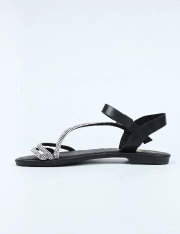 Sandale SHEIN, negru/argintiu Negru