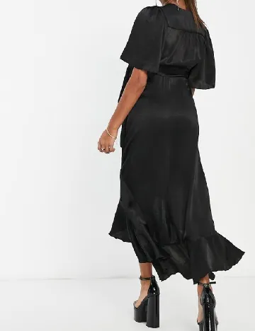 Rochie medie Flounce London Maternity, negru