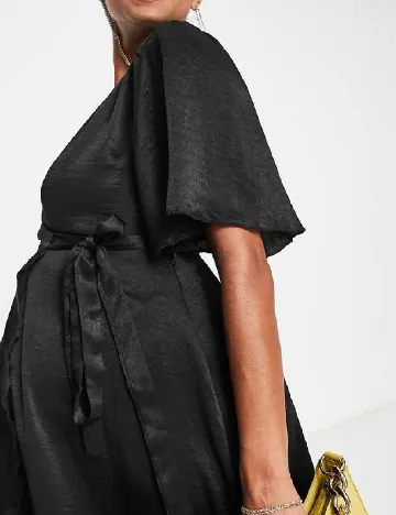 Rochie medie Flounce London Maternity, negru