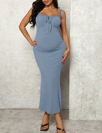 Rochie lunga SHEIN Maternity, albastru