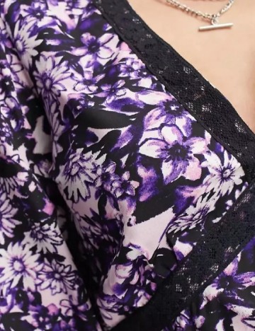 Rochie medie Violet Romance, floral print