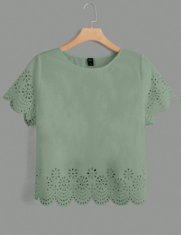 Bluza SHEIN CURVE, verde deschis