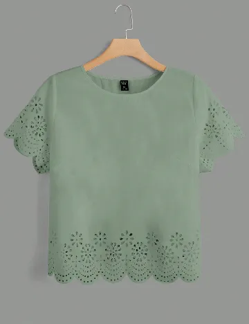 Bluza SHEIN CURVE, verde deschis