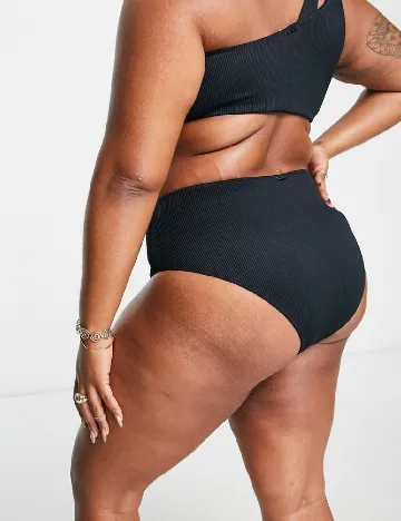 Chilot de baie We Are We Wear Plus Size, negru/maro