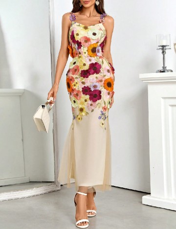 Rochie lunga SHEIN, crem