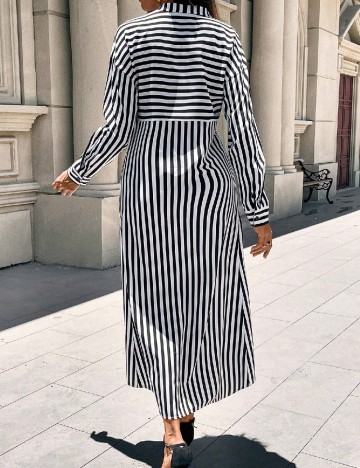 Rochie lunga SHEIN, alb/negru