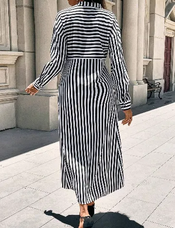 Rochie lunga SHEIN, alb/negru
