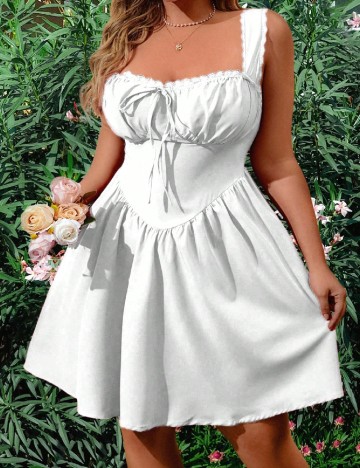 Rochie scurta SHEIN CURVE, alb