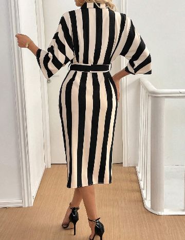 Rochie medie SHEIN, negru/bej