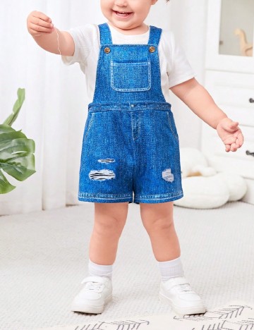 Salopeta Shein Kids, albastru