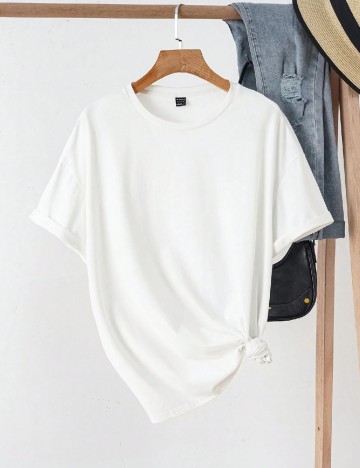 Tricou Oversize SHEIN, alb