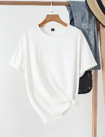 Tricou Oversize SHEIN, alb