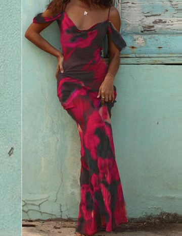 Rochie de plaja SHEIN, roz/negru